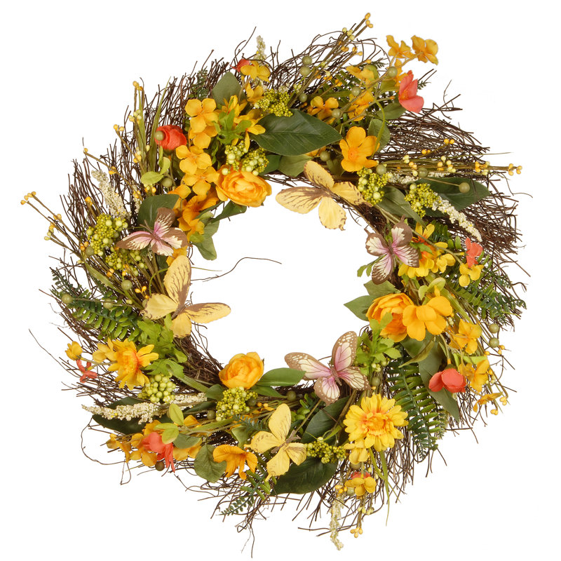 August Grove® 24" Decorative Spring Wreath & Reviews Wayfair